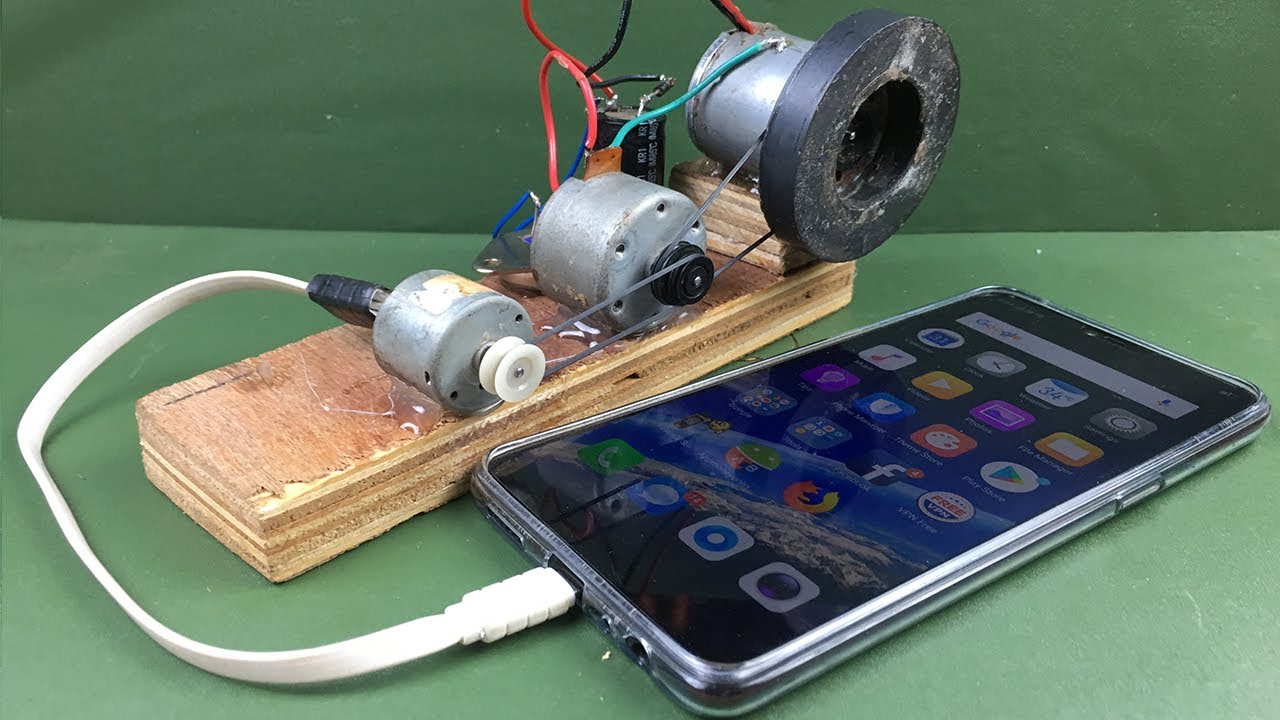 Free Energy 100% Mobile Charging self running machine generator using DC Motors 2