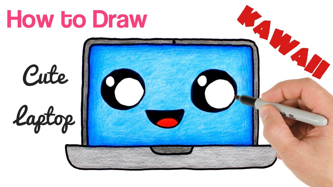 How to Draw Laptop Cute Stuff Drawing Easy | Back to school art tutorial 