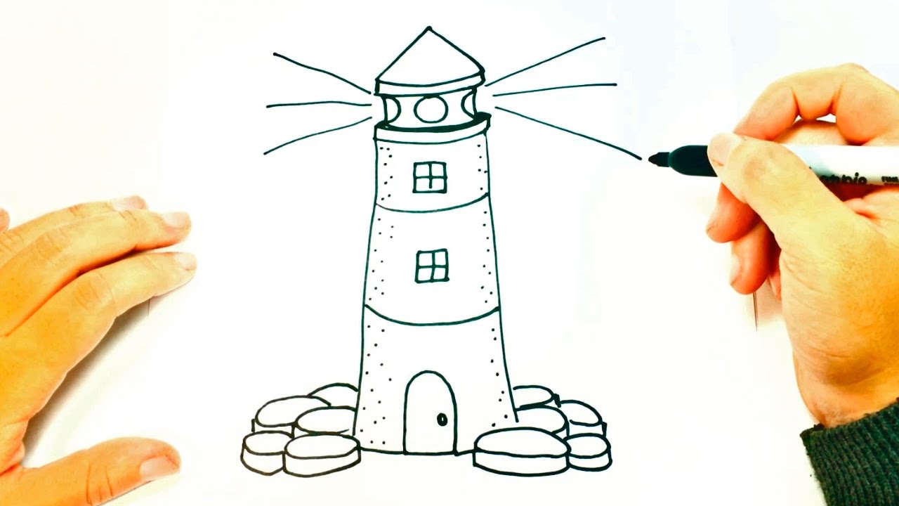 How to draw a Lighthouse for Kids | Lighthouse Easy Draw Tutorial 