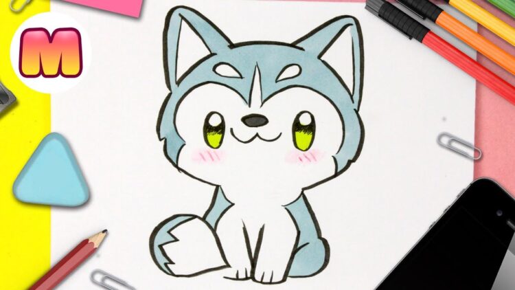 Como Dibujar Un Perro Husky Kawaii Dibujos Kawaii Faciles Como Dibujar Animales Kawaii