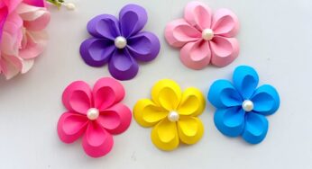 （画用紙）簡単で可愛い‼梅の花の飾りの作り方【DIY】(paper flowers) Easy Paper Flowers ‼Plum blossom decoration