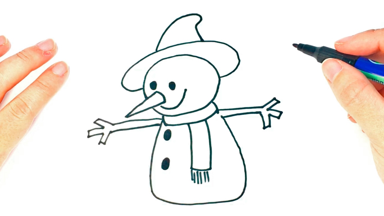 How to draw a Snowman for Kids | Snowman Easy Draw Tutorial 