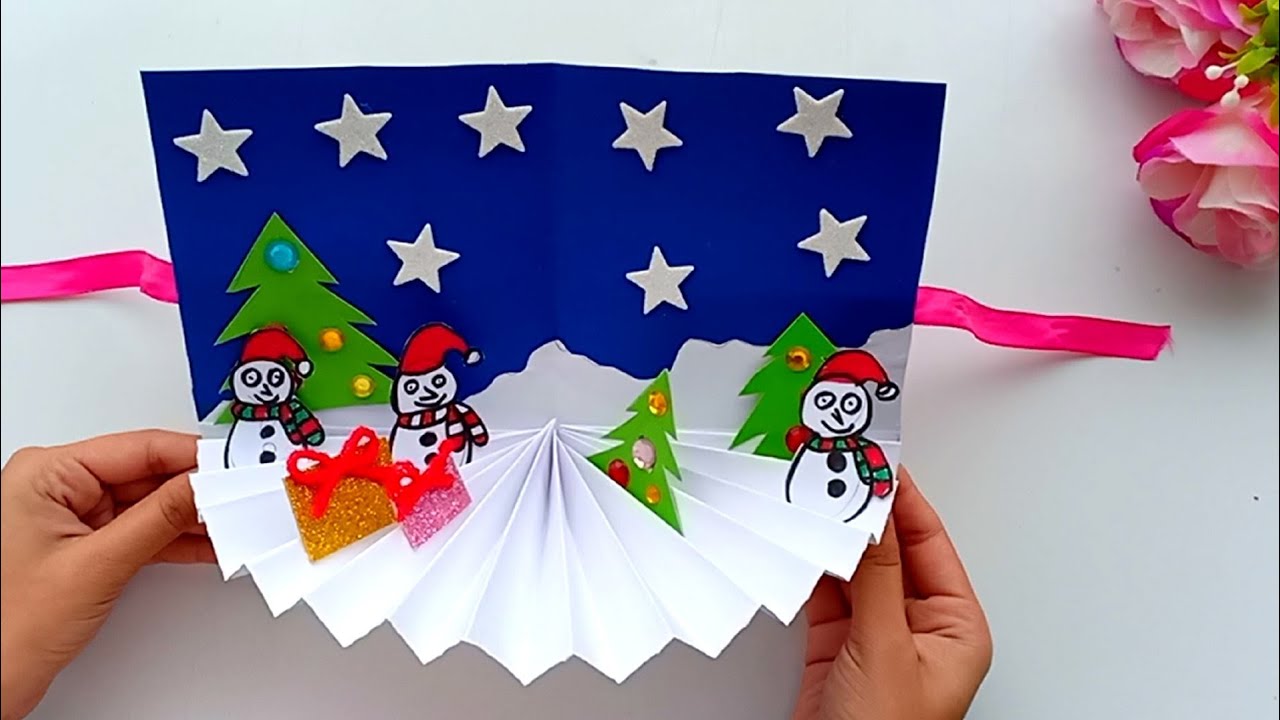 DIY Christmas cards/Handmade Christmas Greeting cards/How to make Santa Greeting Card/Christmas Card 