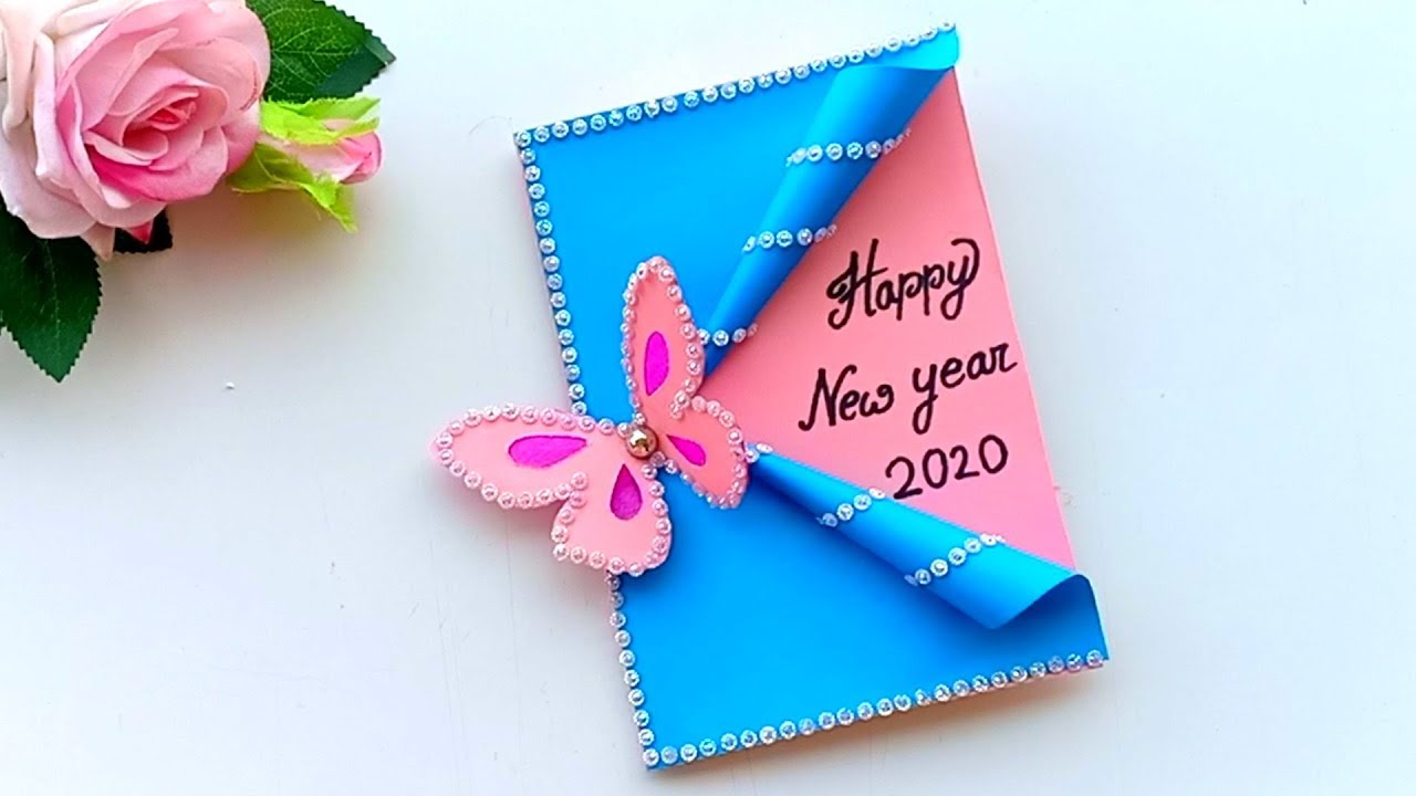 Beautiful Handmade Happy New Year 2020 Card Idea / DIY Greeting Cards for New Year. 