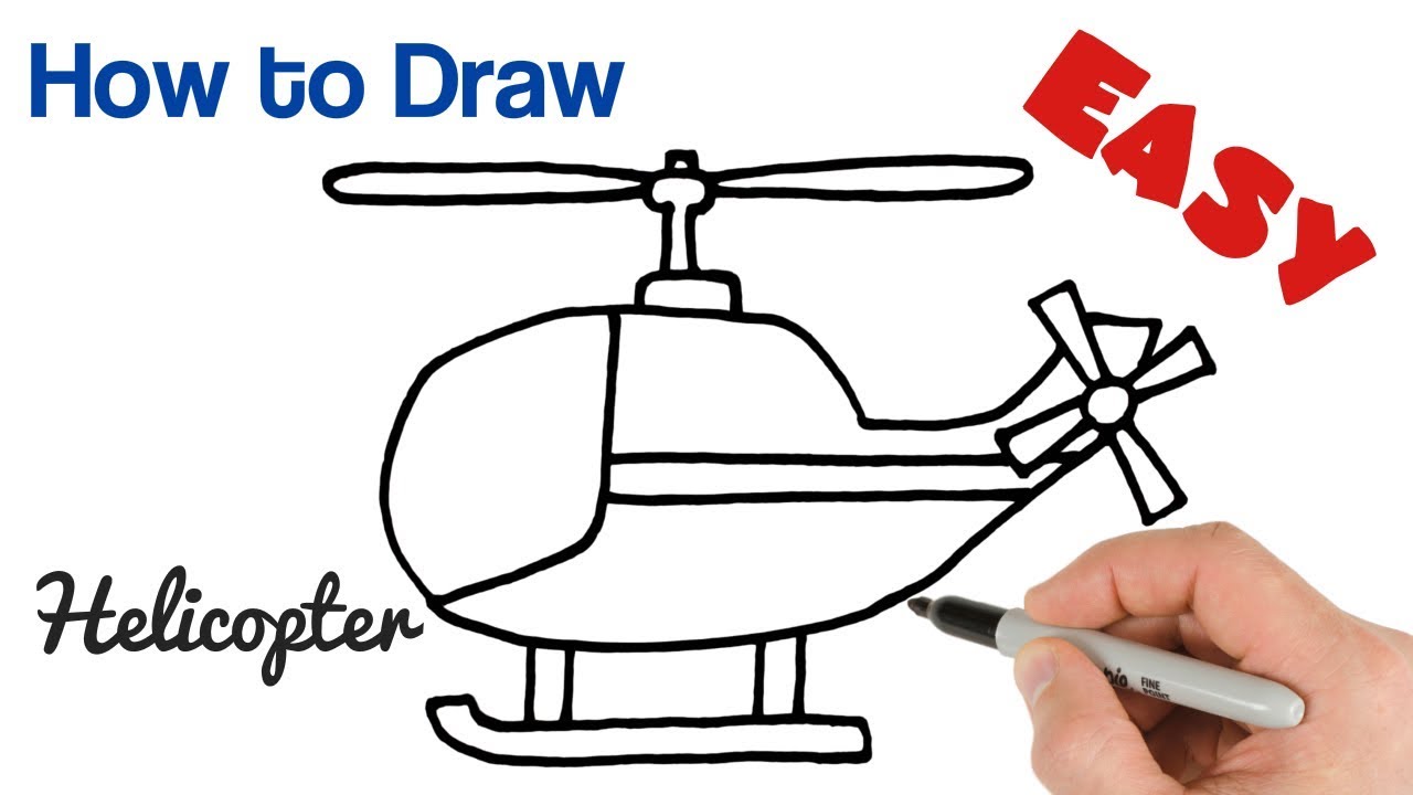 How to Draw a Helicopter Easy Drawing for beginners 