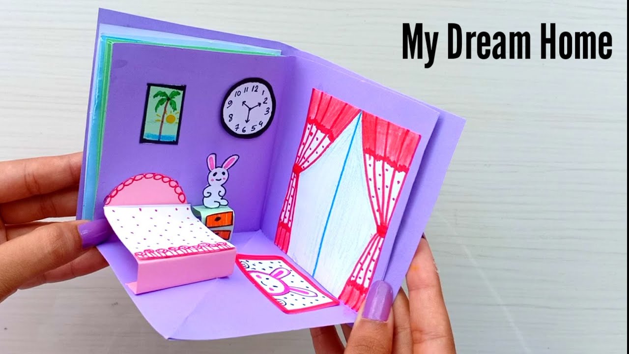 How to Make a beautiful Paper House-DIY Miniature paper House 