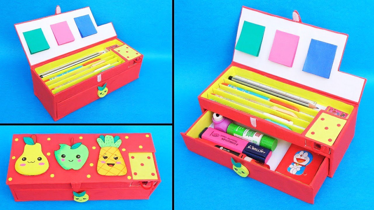 How to make Pencil Case at home with waste cardboards/ Best out of waste/ DIY Pencil Box 