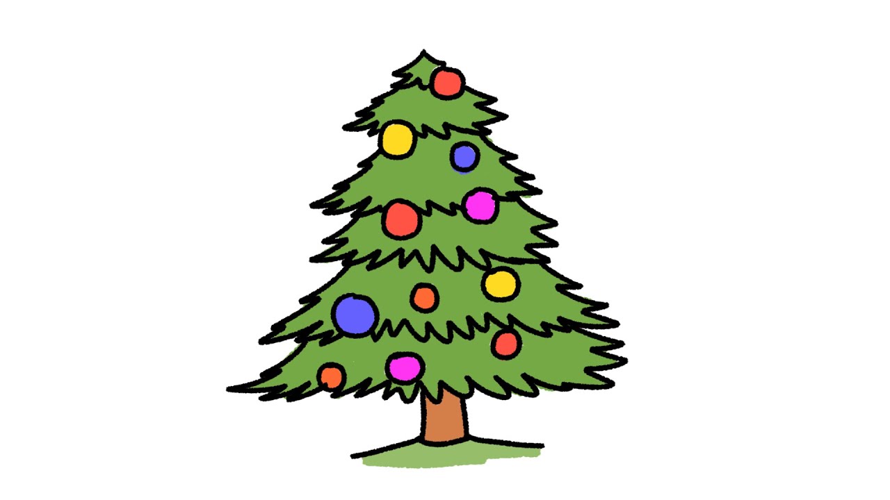 How to Draw a Christmas Tree Step by Step 