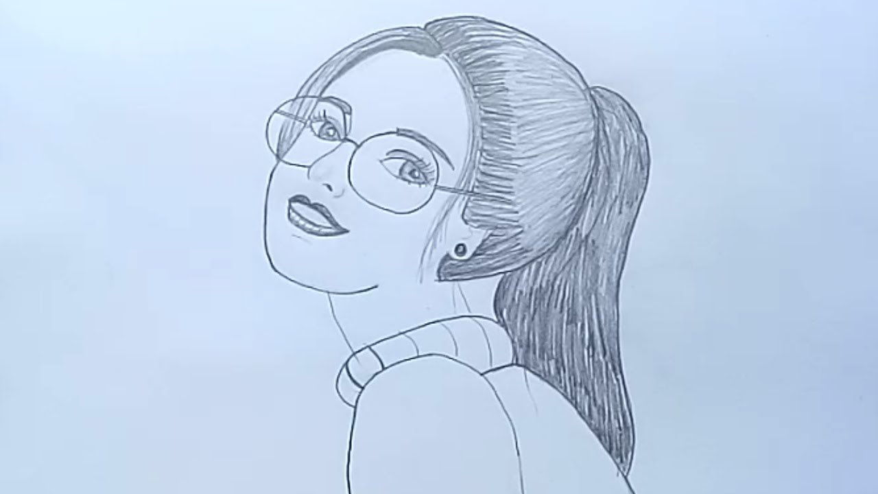 How to draw a Girl with Glasses / Face drawing/كيفية رسم وجه واقعي 