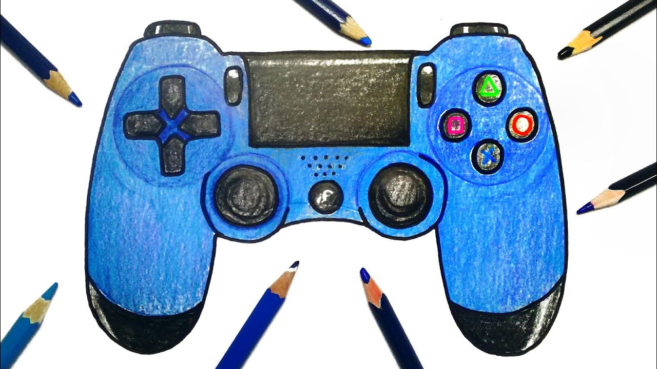 HOW TO DRAW PLAYSTATION CONTROLLER | HOW TO DRAW A PS4 CONTROLLER 