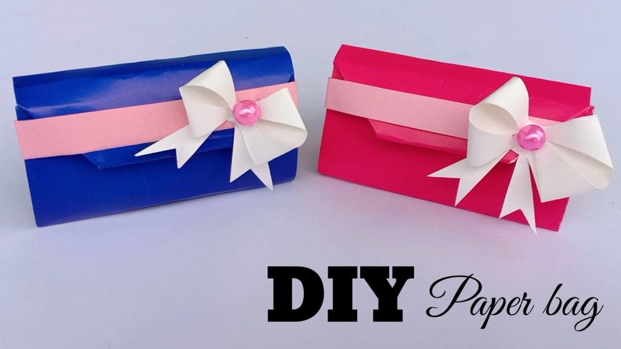 How to make paper gift bag? How to make paper handbag /Origami paper Bag Tutorial / school hacks 