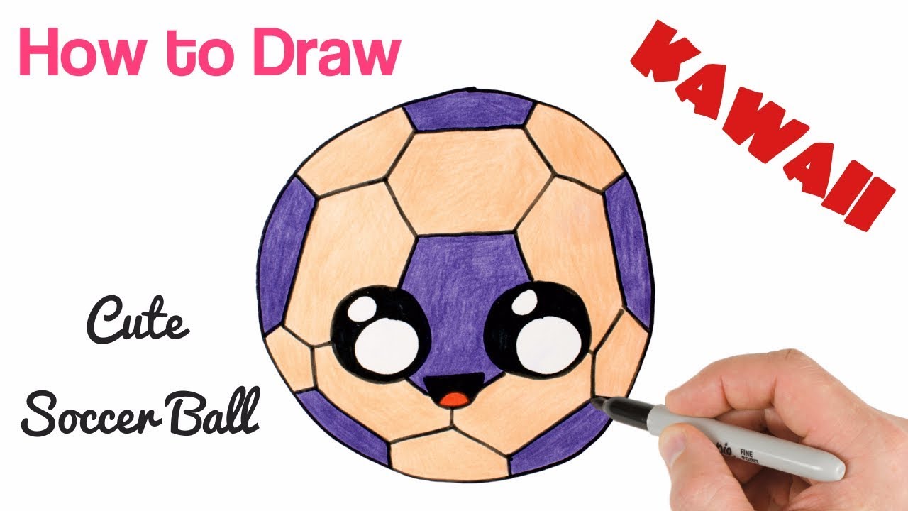 How to Draw a Soccer Ball easy and cute 