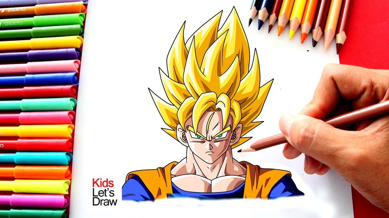 Cómo dibujar a SUPER SAIYAN GOKU paso a paso | SSJ Dragon Ball 