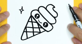 HOW TO DRAW CUTE ICE CREAM, DRAW CUTE THINGS