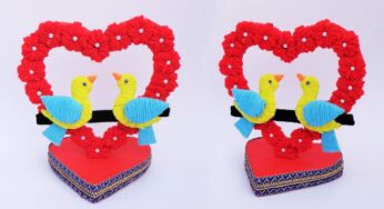 DIY Woolen Love Bird Showpiece / Last Minute Valentine’s Day Gift Ideas / Heart Showpiece