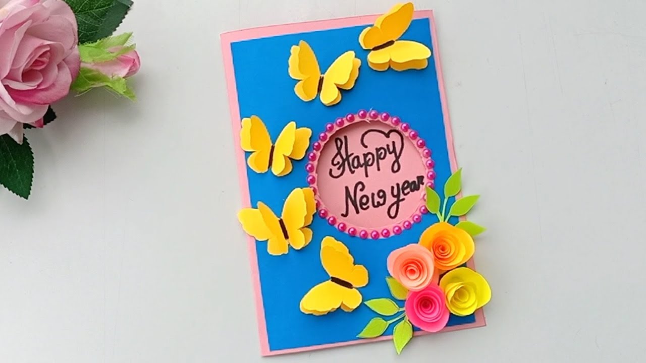 Beautiful Handmade Happy New Year 2020 Card Idea / DIY Greeting Cards for New Year. 