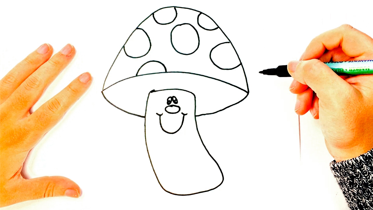 How to draw a Mushroom for Kids | Mushroom Easy Draw Tutorial 