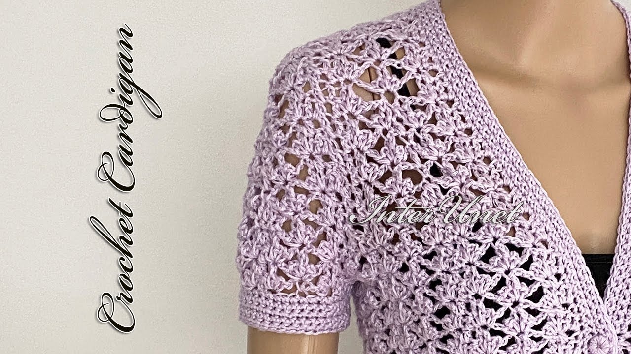 Cardigan jacket crochet pattern - how to crochet lace summer top 