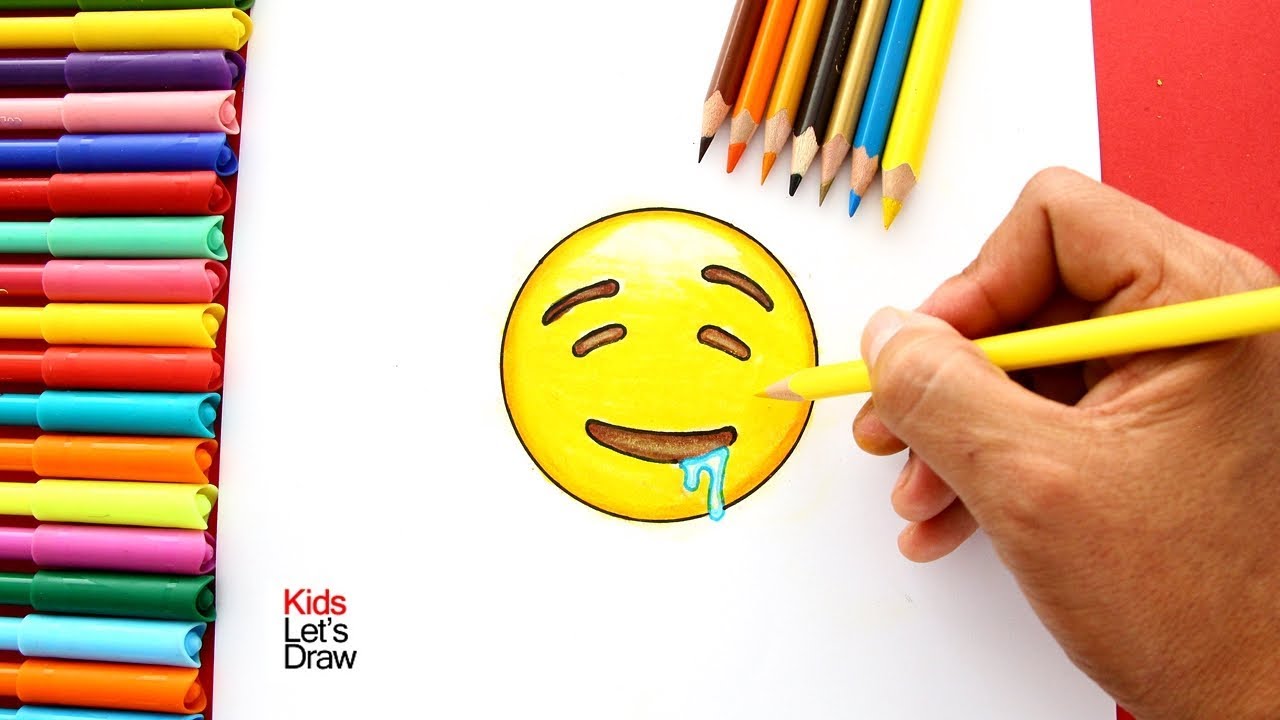 Cómo dibujar al Emoji Cara Babeando (Drooling Face Emoji) 