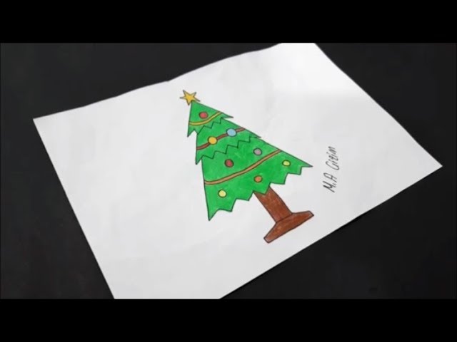 2018__ÇOK KOLAY !!! How to Draw a New Year Tree___Yeni Yıl Ağacı Nasıl Çizilir 