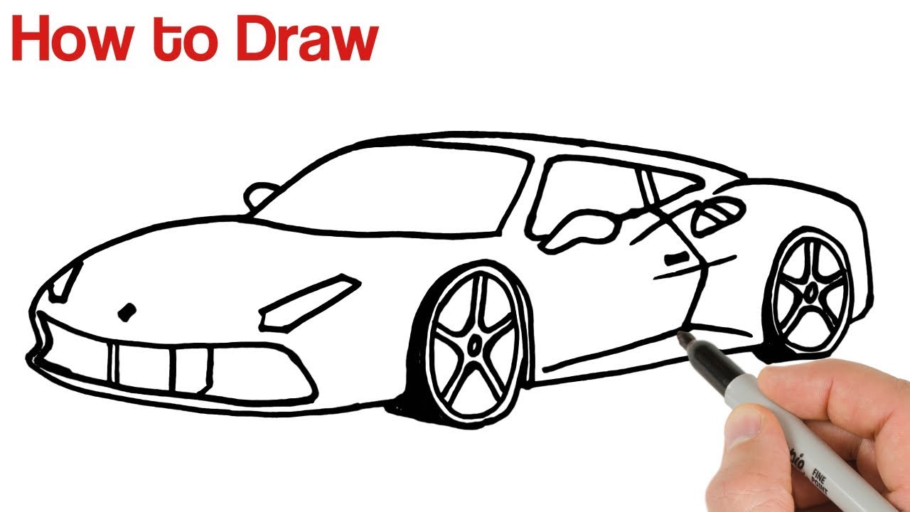How to Draw a Sports Car Ferrari 
