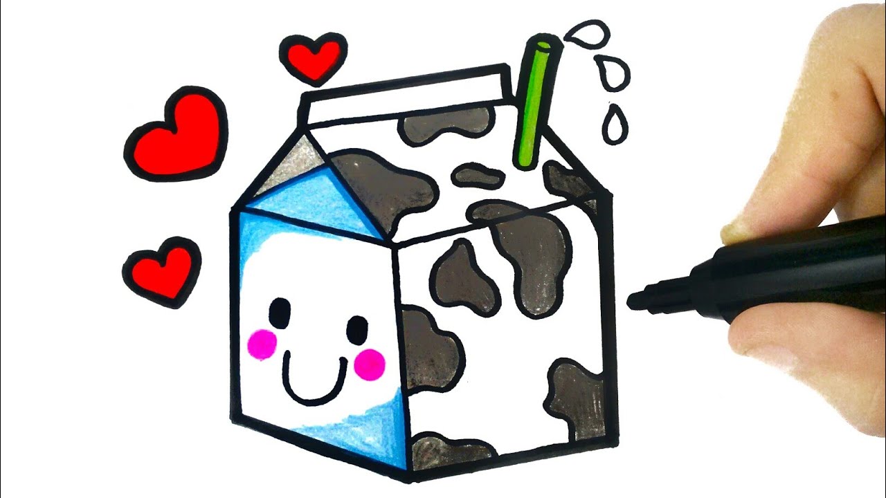 how to draw a milk - drawing a milk - como desenhar uma caixa de leite 