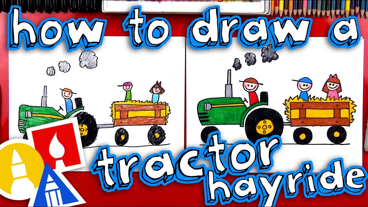 How To Draw A Tractor Hayride ? ? 