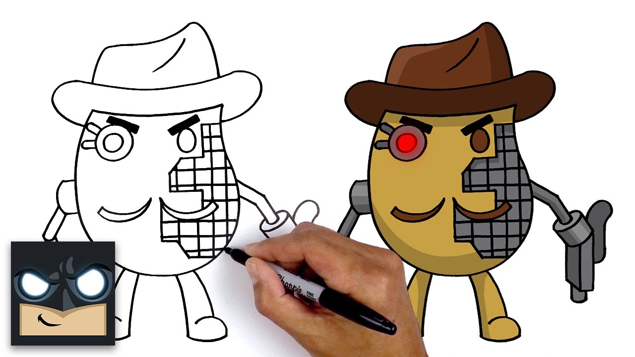 How To Draw Cyborg Mr P Roblox Piggy - how to draw roblox piggy logo
