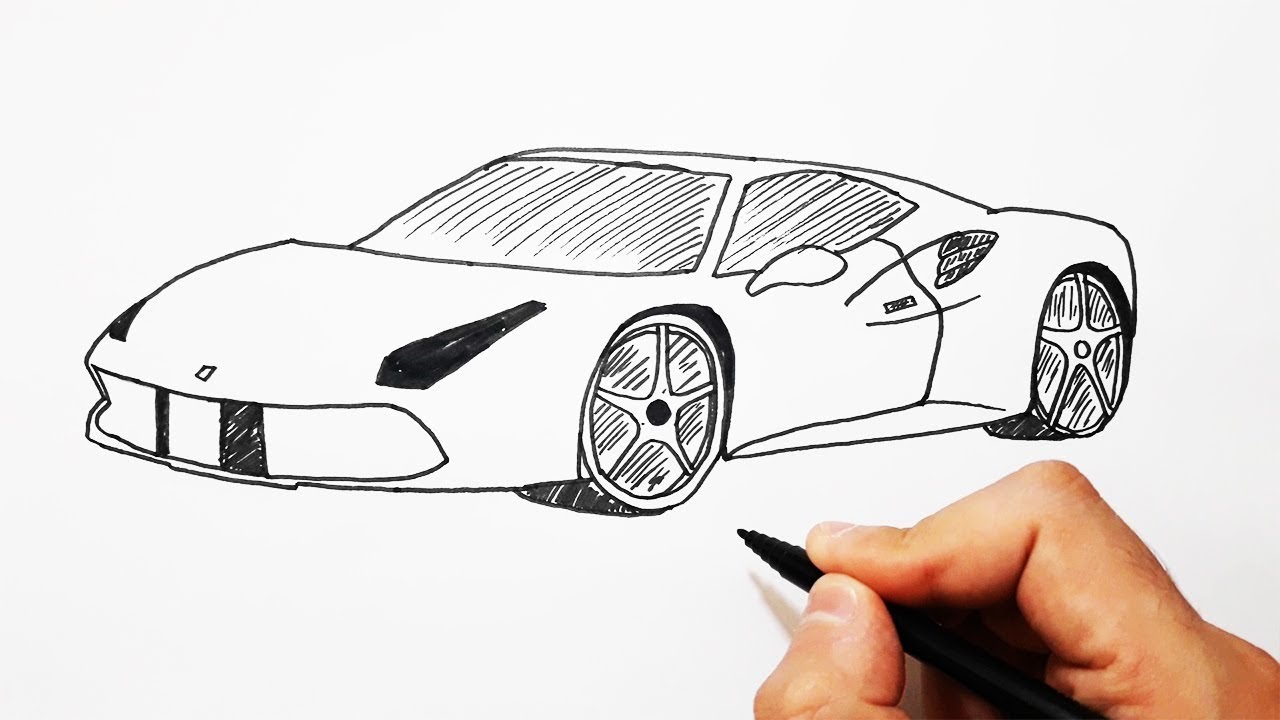 5 Dakikada FERRARİ Nasıl Çizilir / How to Draw a Ferrari Easy 