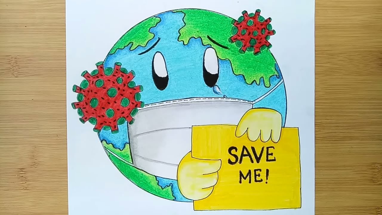 How To Draw Save Earth From Coronavirus Awareness Safety Poster - earth roblox id