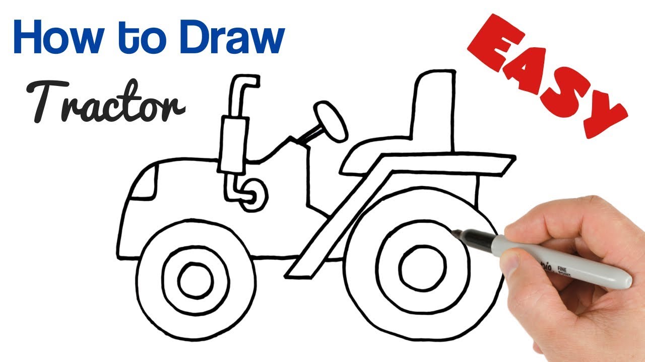 How to Draw a Tractor Easy for beginners Step by step 