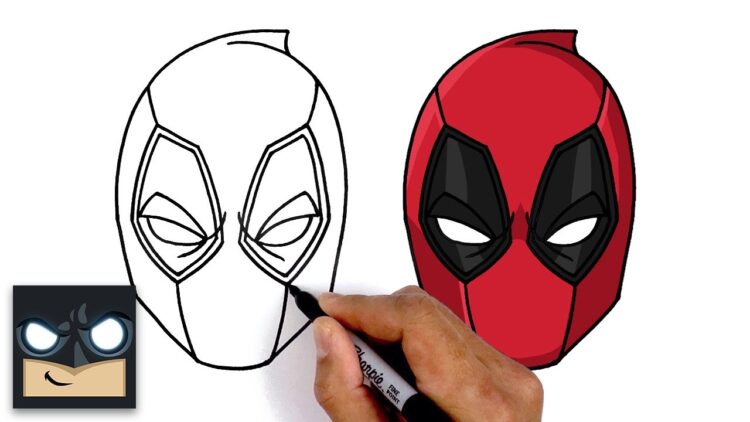 How To Draw Deadpool Step By Step Tutorial - deadpool mask roblox