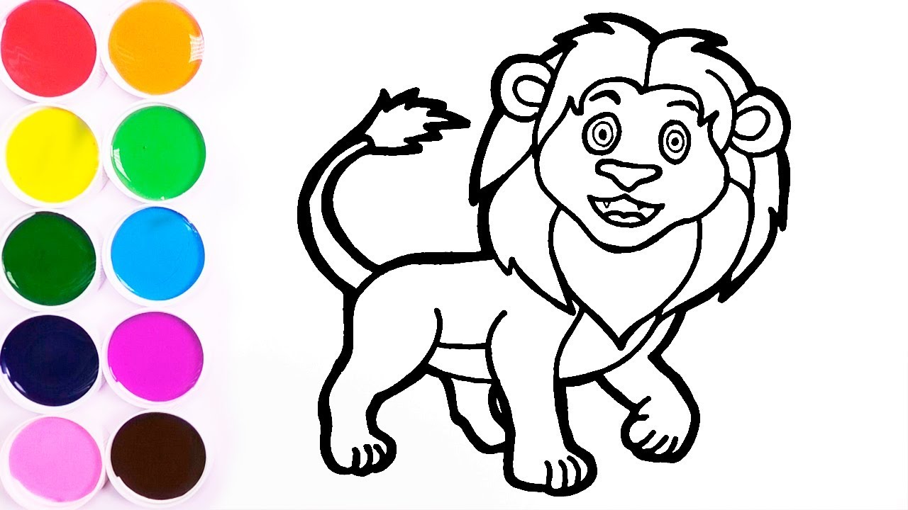Aprende Colores Dibuja y Colorear Leon de Arco Iris - Dibujos Para Niños - Learn Colors / FunKeep 