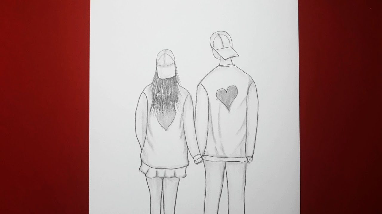 How to draw walking lovers step by step / Yeni Başlayanlar İçin Çift Çizimleri 