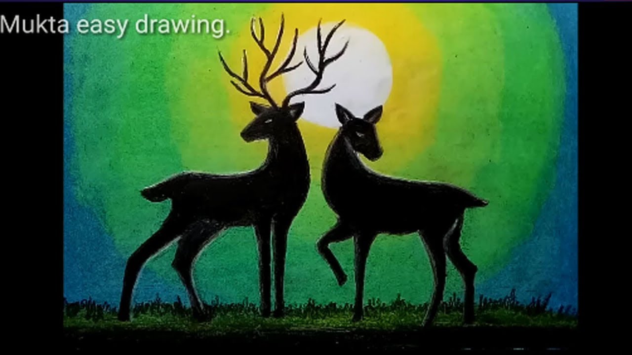 How to draw Green Light with Oil Pastel.Step by step(easy draw) 