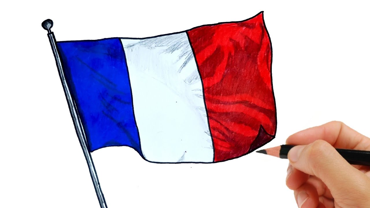 comment dessiner le drapeau de la france | how to draw the france flag 