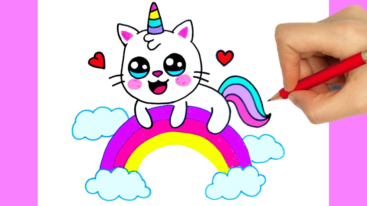 HOW TO DRAW A CAT UNICORN | DRAWING CAT UNICORN 