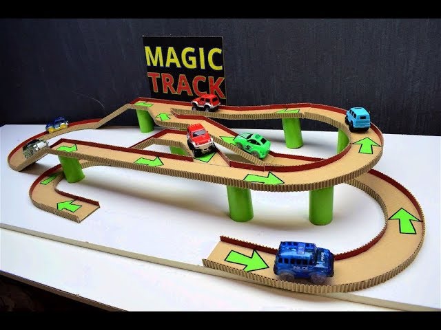DIY Magic track with magic cars out of cardboard 