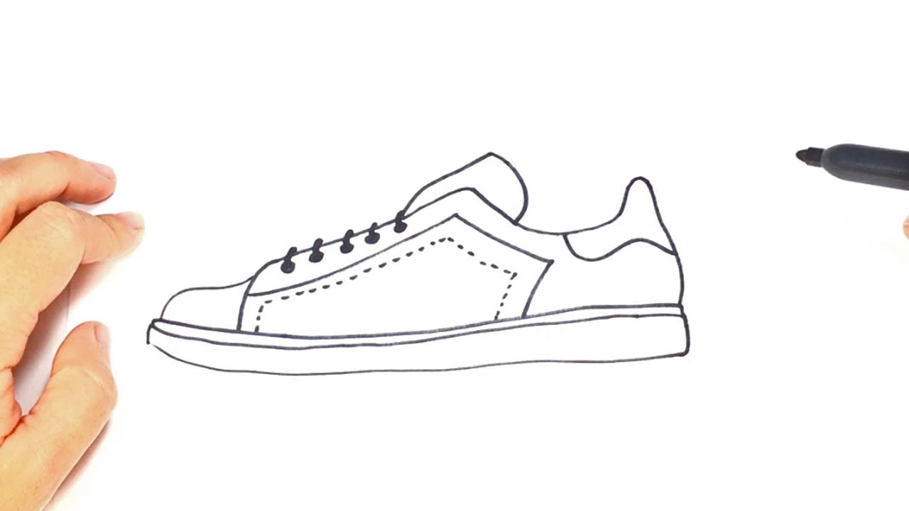 How to draw a Sneakers Step by Step | Sneakers Drawing Lesson 
