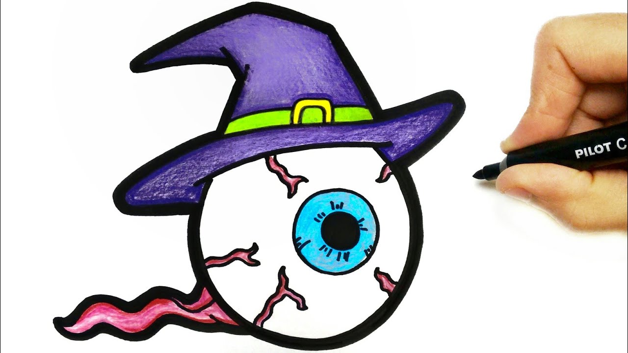 HOW TO DRAW HALLOWEEN EYES - DESENHO DE HALLOWEEN - DIBUJO HALLOWEEN 