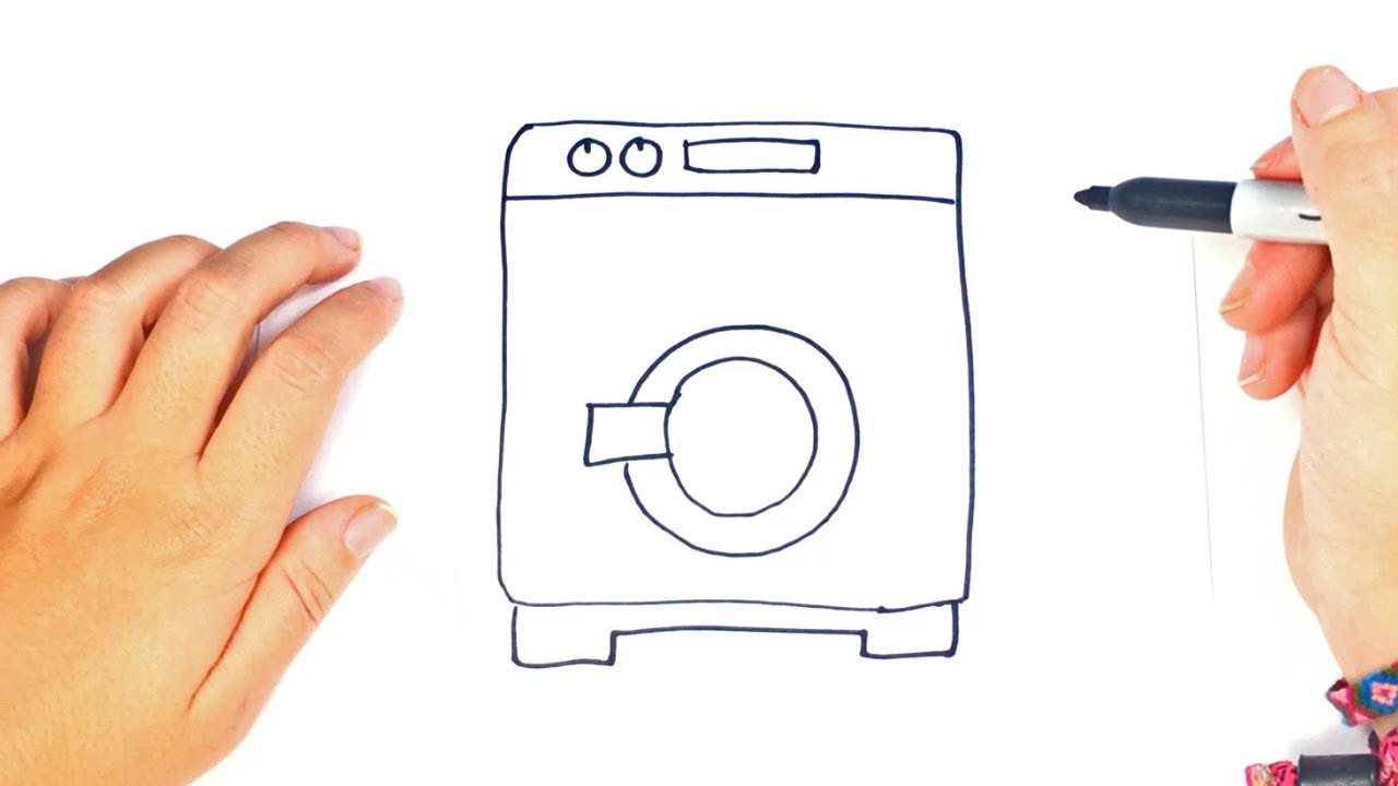 How to draw a Washing Machine Step by Step | Easy drawings 