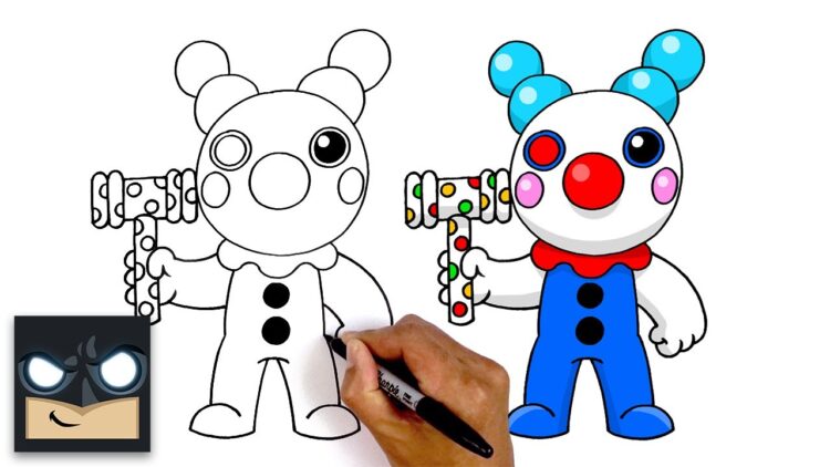 How To Draw Roblox Clown Step By Step - draw so cute panda roblox