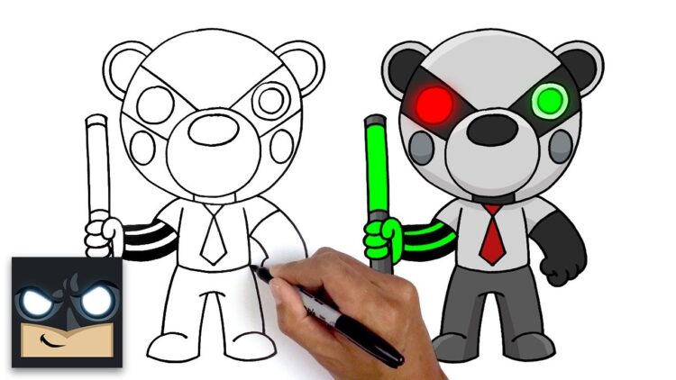 How To Draw Badgy Roblox Piggy - roblox colouring page roblox piggy characters