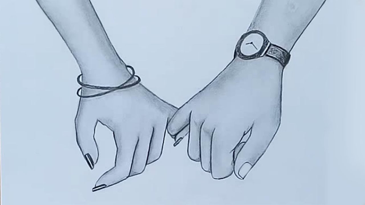 Holding Hands pencil sketch Valentine's Day special