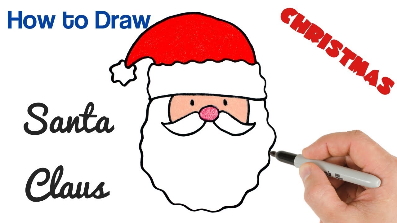 How to Draw Santa Claus Head | Christmas Drawings for beginners 