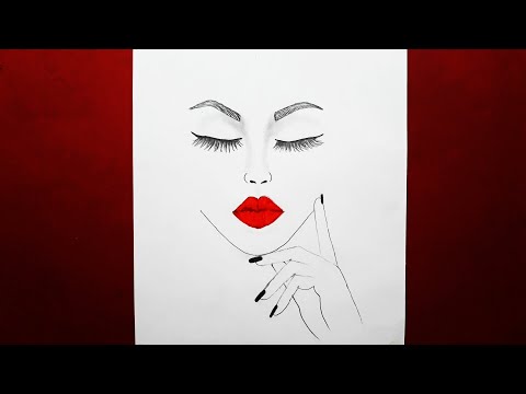 Çizime Yeni Başlayanlar İçin Çok Basit Güzel Kız Yüzü Çizimi / Easy Girl Drawing Pinterest 