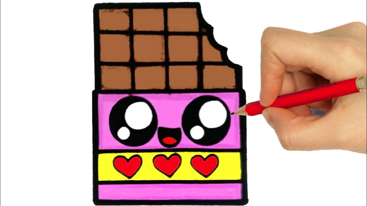 DRAWING A CHOCOLATE EASY STEP BY STEP | COMO DESENHAR UM CHOCOLATE TUMBLR 