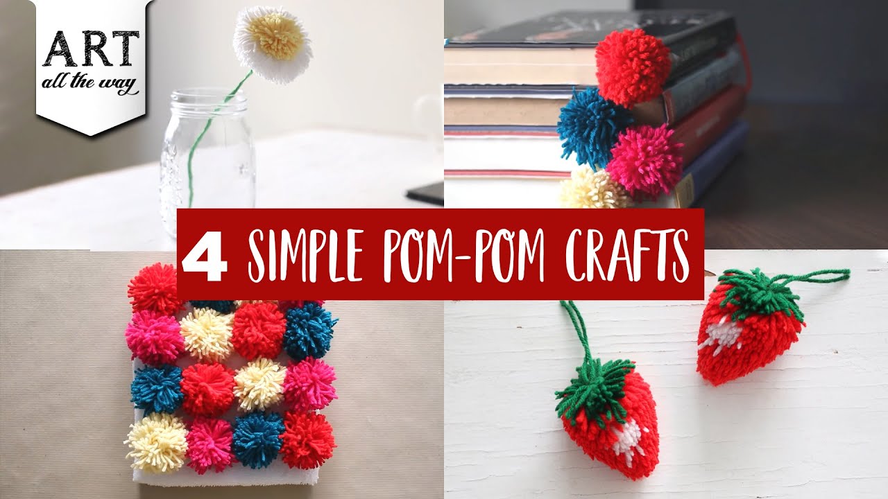 4 Simple Pom-Pom craft Ideas | Home Decor Ideas | Pom-Pom Craft Compilation 