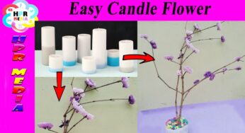 Easy Candle Flower Making Video By HPR Media | Simple Craft Making Idea | Beautiful Candle Flower