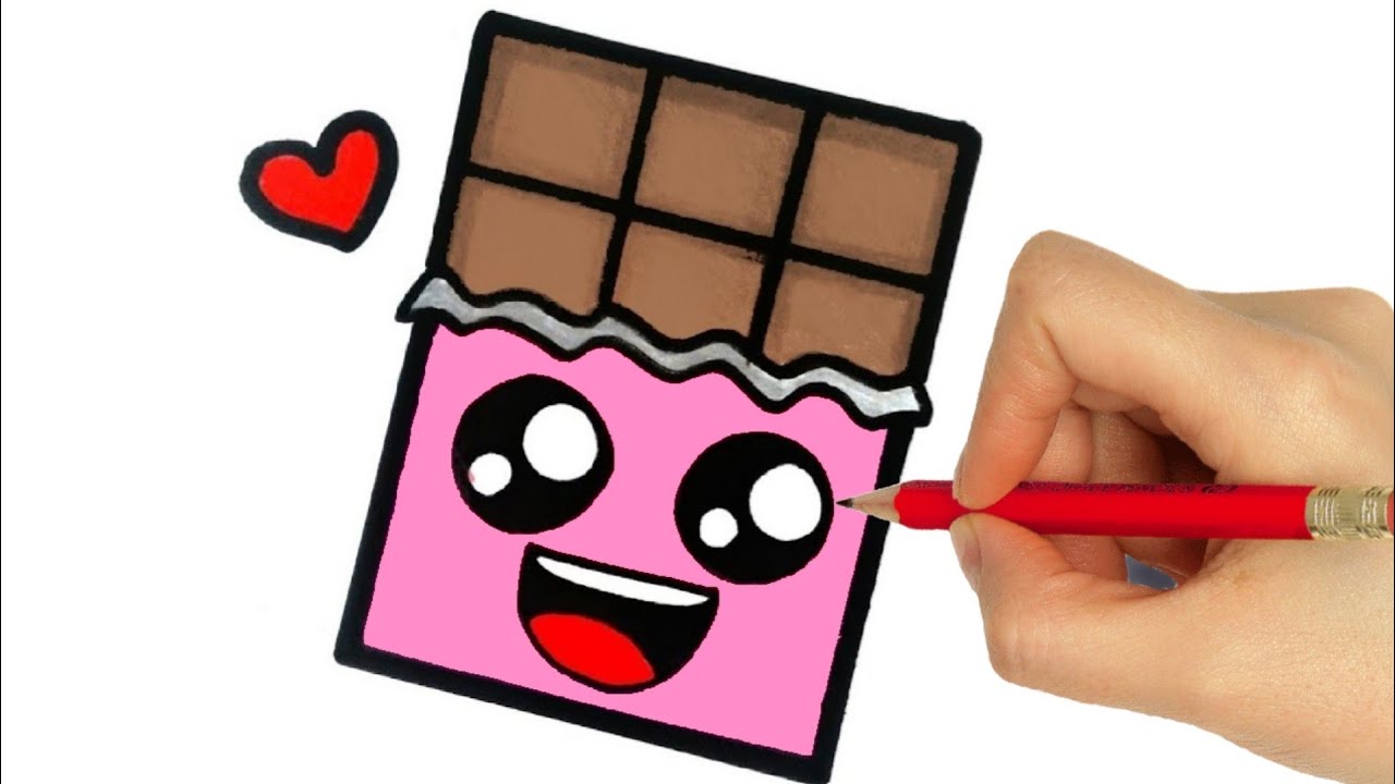 how to draw a chocolate step by step 